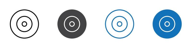 Cd icon flat editable icon mark set. vector