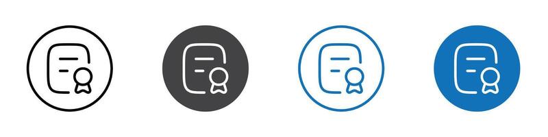 Certificate icon flat editable icon mark set. vector