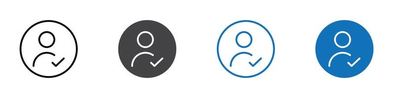check user icon flat editable icon mark set. vector