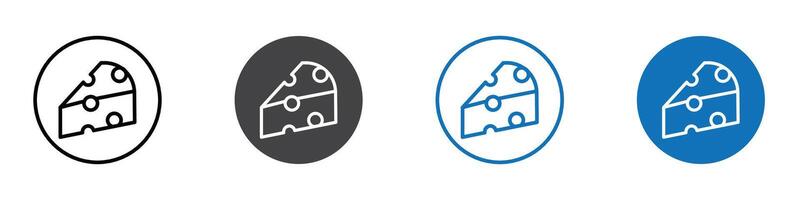 Cheese icon flat editable icon mark set. vector