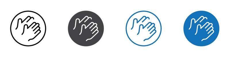 Clapping icon flat editable icon mark set. vector
