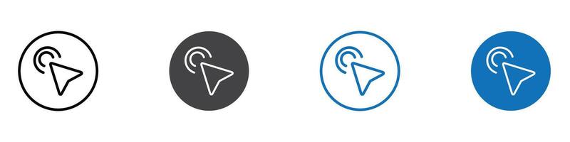 Clicker icon flat editable icon mark set. vector