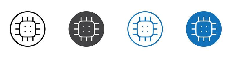 Circuit icon flat editable icon mark set. vector