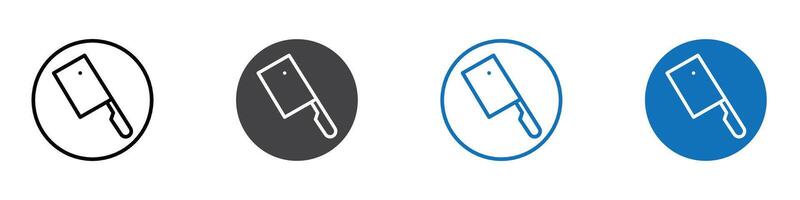 Cleaver icon flat editable icon mark set. vector