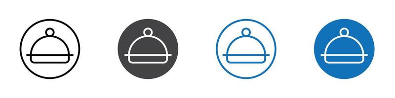 Cloche icon flat editable icon mark set. vector
