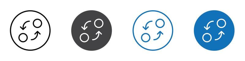 Coin exchange icon flat editable icon mark set. vector