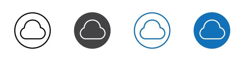 Cloud icon flat editable icon mark set. vector