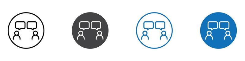 Conversation icon flat editable icon mark set. vector
