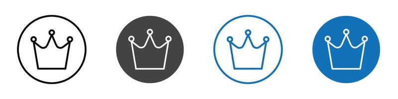 Crown icon flat editable icon mark set. vector