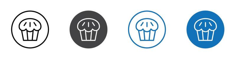 Cupcake icon flat editable icon mark set. vector