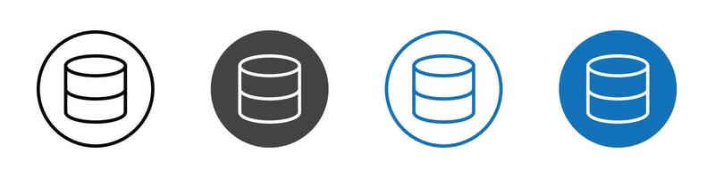 Database icon flat editable icon mark set. vector