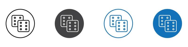 Dices icon flat editable icon mark set. vector