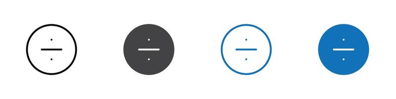 Divide icon flat editable icon mark set. vector