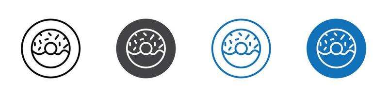 Donut icon flat editable icon mark set. vector