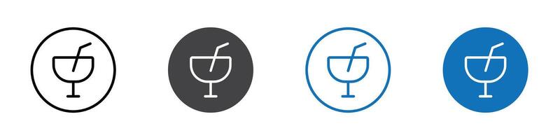 Drink icon flat editable icon mark set. vector