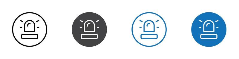 Emergency light icon flat editable icon mark set. vector