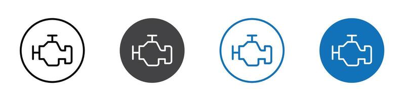 Engine icon flat editable icon mark set. vector