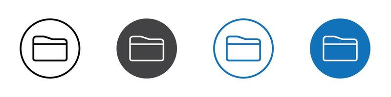 File folder icon flat editable icon mark set. vector