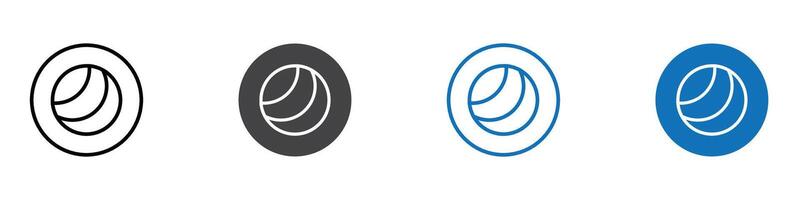 Fitness ball icon flat editable icon mark set. vector