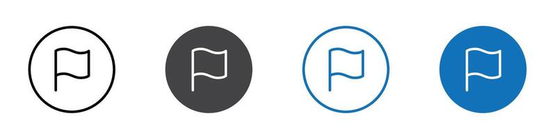 Flag icon flat editable icon mark set. vector