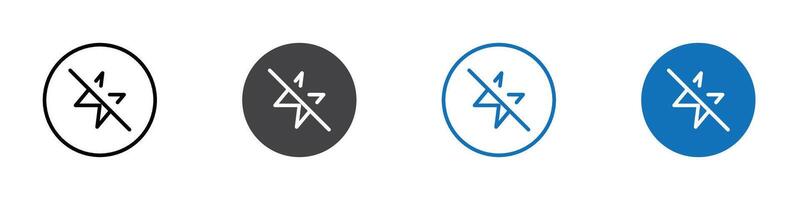 Flash off icon flat editable icon mark set. vector