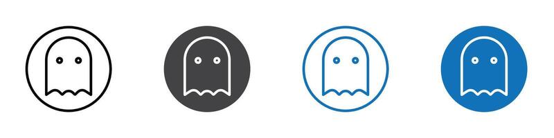 Ghost icon flat editable icon mark set. vector