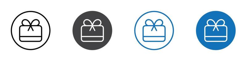 Gift card icon flat editable icon mark set. vector
