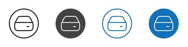 Hard drive icon flat editable icon mark set. vector