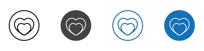 Heart icon flat editable icon mark set. vector