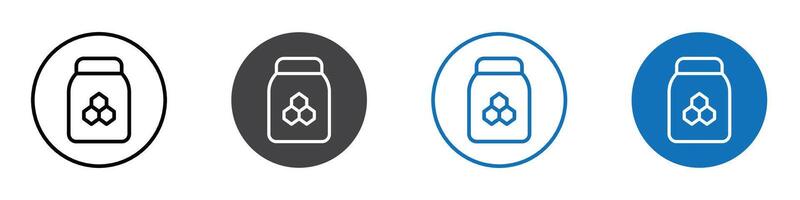 Honey jar icon flat editable icon mark set. vector