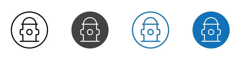 Hydrant icon flat editable icon mark set. vector