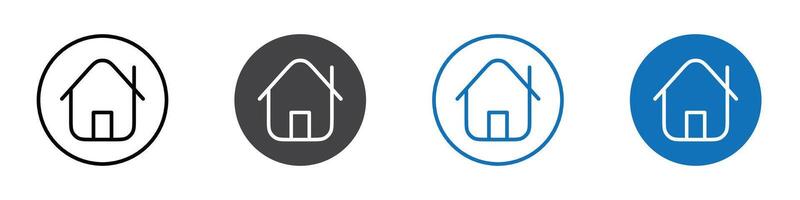 House icon flat editable icon mark set. vector