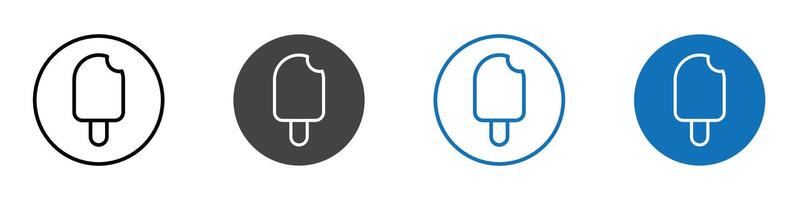 Ice Cream icon flat editable icon mark set. vector