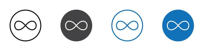 Infinity icon flat editable icon mark set. vector