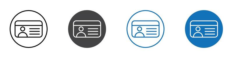 ID card icon flat editable icon mark set. vector