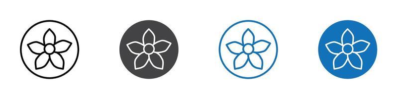 Jasmine icon flat editable icon mark set. vector