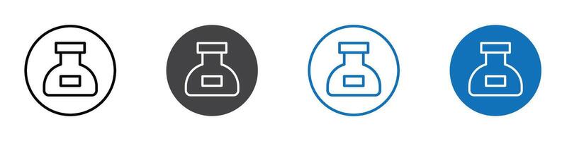 Ink bottle icon flat editable icon mark set. vector