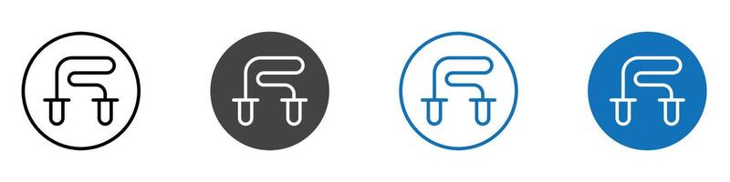 Jumping rope icon flat editable icon mark set. vector