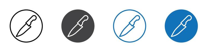 Knife icon flat editable icon mark set. vector