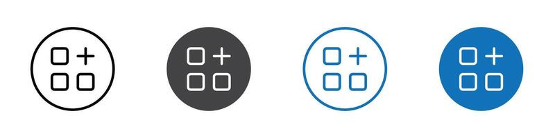 layout grid add icon flat editable icon mark set. vector