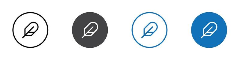 Leaf icon flat editable icon mark set. vector
