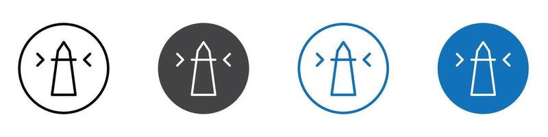 Lighthouse icon flat editable icon mark set. vector