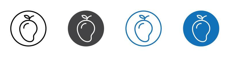 Mango icon flat editable icon mark set. vector
