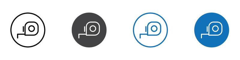 Measurment tape icon flat editable icon mark set. vector
