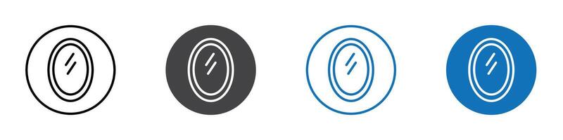 Mirror icon flat editable icon mark set. vector