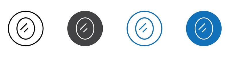 Mirror icon flat editable icon mark set. vector