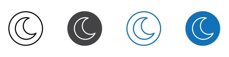 Moon icon flat editable icon mark set. vector