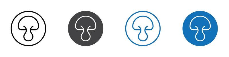 Mushroom icon flat editable icon mark set. vector