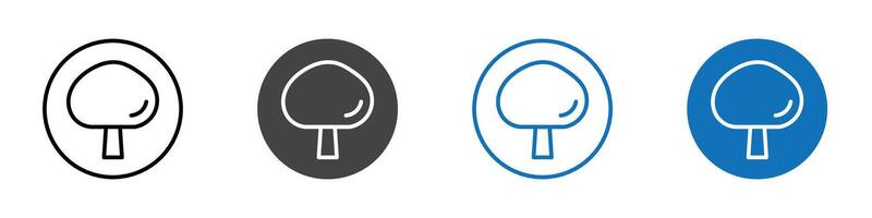 Mushroom icon flat editable icon mark set. vector