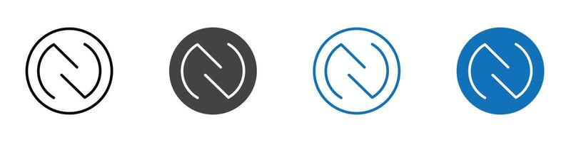 Nfc icon flat editable icon mark set. vector